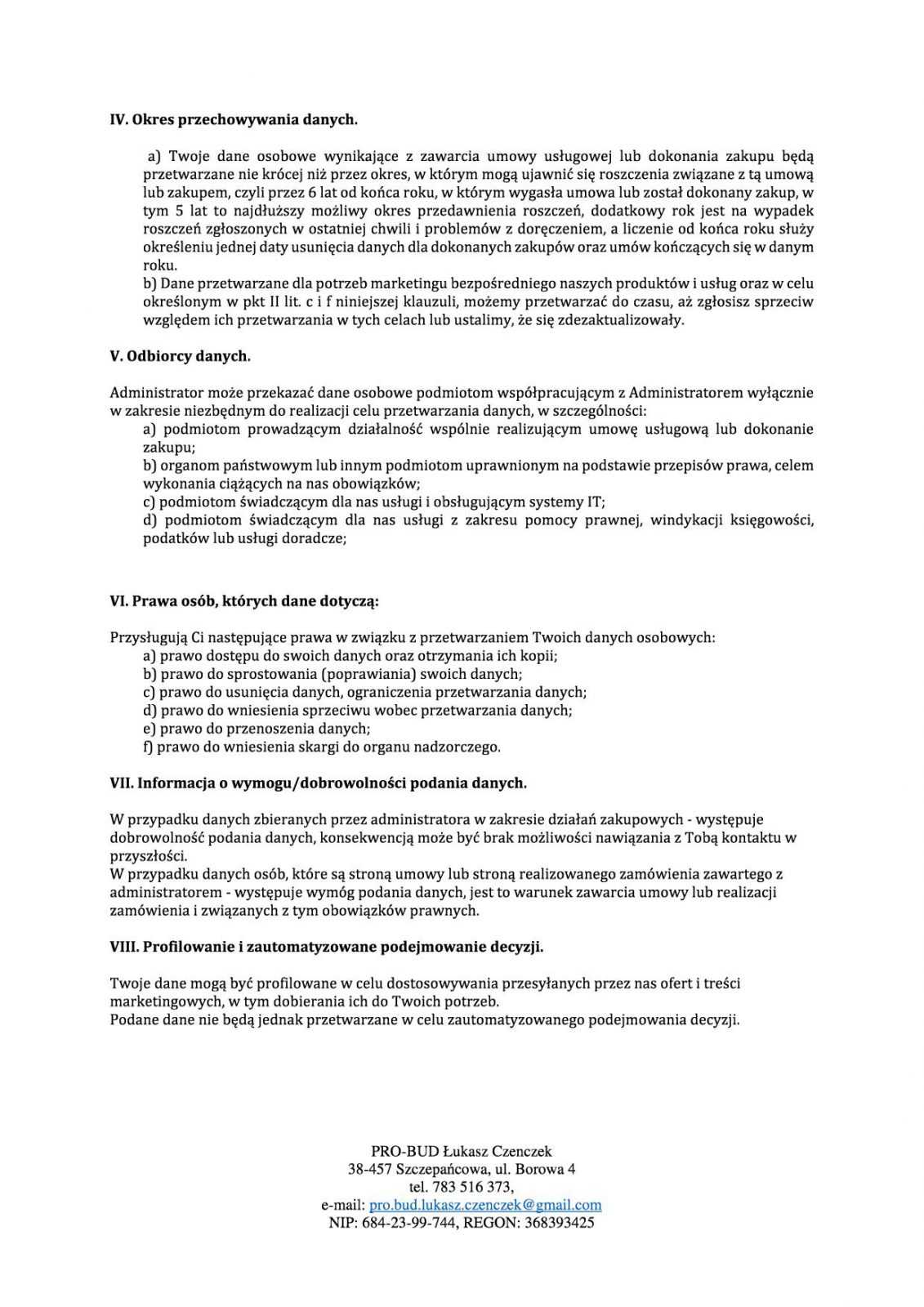 Polityka prywatności